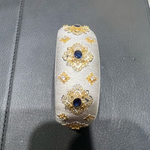 Sterling Silver With 18k Yellow Gold Plated Italian Bangel